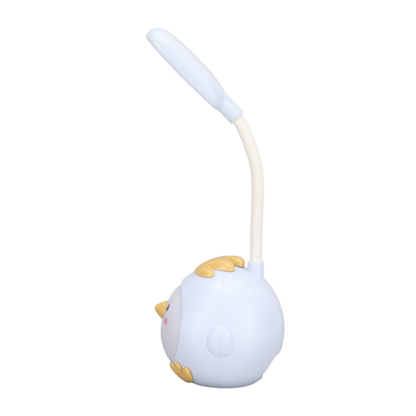 LED-bordslampa USB laddning Ögonskydd Flexibel färg nattlampa med söt kycklingbas blå