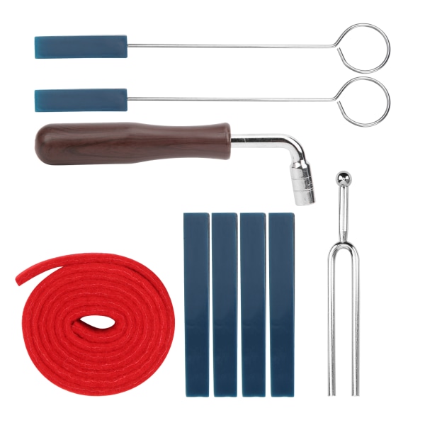 Piano Tuning Set Verktygsdämpare Skiftnyckel Gaffel Spak Filt Temperament Strip Kit Reparationstillbehör