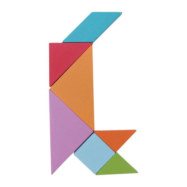 Magnetiska Tangram-leksaker 7 former Öva logiskt tänkande Bokklämma Design Trä Mönsterblock Set för Kindergarten
