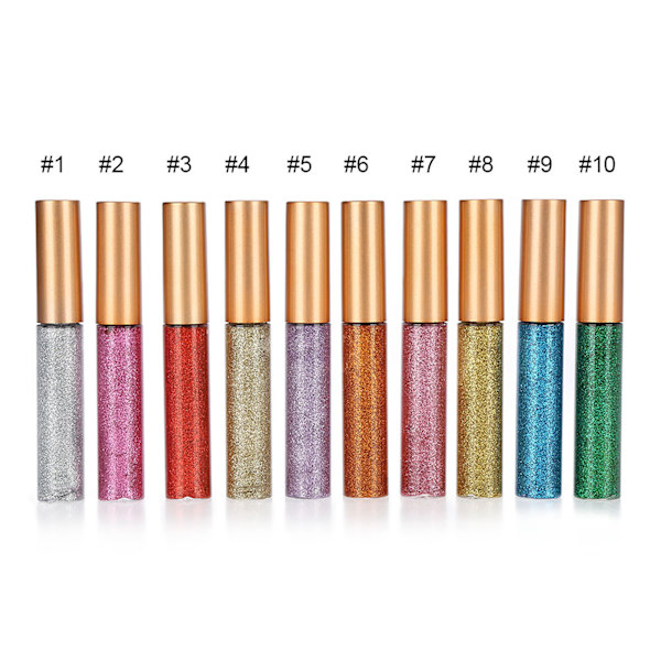 10 färger Glitter Diamond Eyeliner Liquid Shining Metallic Eye Eyeliner Liquid