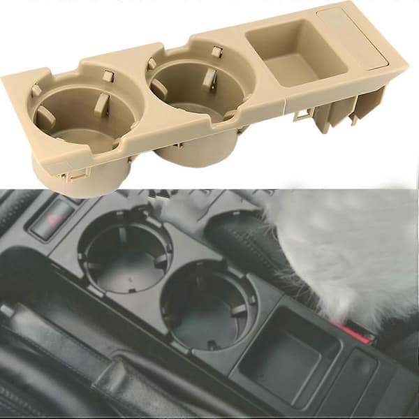 Center Console Cup Holder with Coin Storage Holder 51168217957 51168217953 for E46 3-series 1999-20 beige