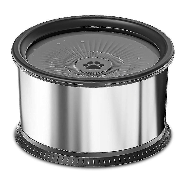 6,5L Hundevandskål, 6 liter Super Kapacitet Spildsikker Hundevandskål, Rustfrit Stål Spildsikker