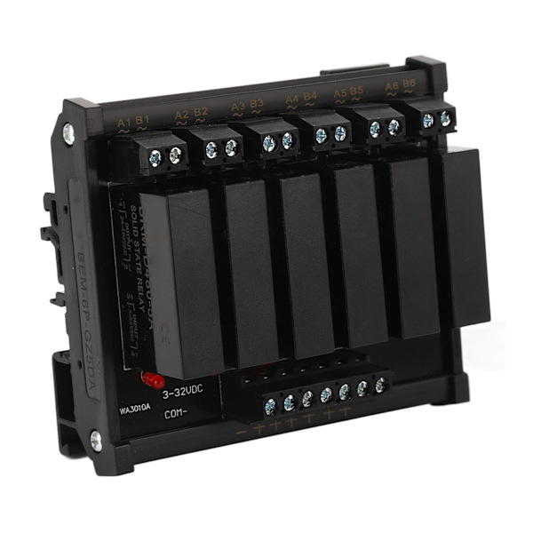 6-kanals DC till AC Solid State Relä 3-32VDC Ingång 5-8A 24-480VAC Last Solid State Relä SSR Modul