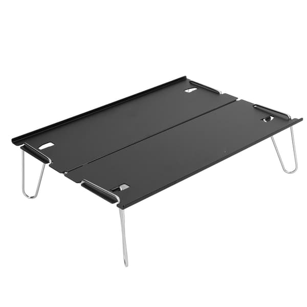 Sammenleggbart campingbord Utendørs bærbart aluminiumslegering Ultralett mini sammenleggbart bord Multifunksjonelt campingbord Svart