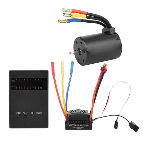 3650 3100KV børsteløs motor programkort 60A ESC med vandtæt BEC til 1/10 RC bil