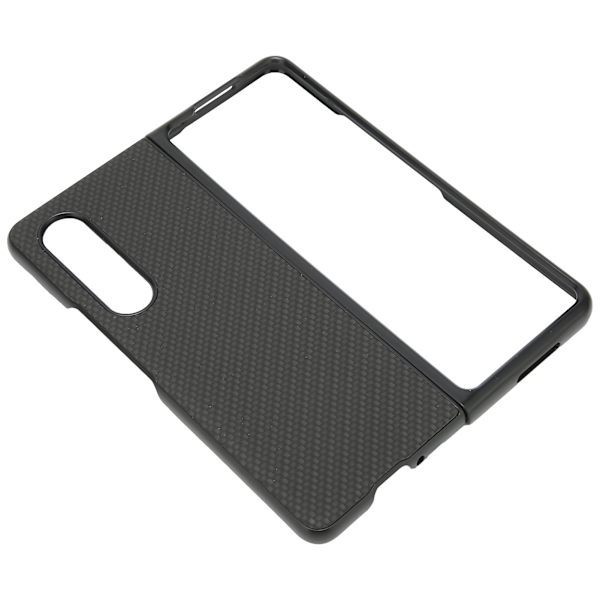 Fodral för vikbar mobiltelefon, fullständigt skydd för Galaxy Z Fold 3, kolfiberstruktur, svart