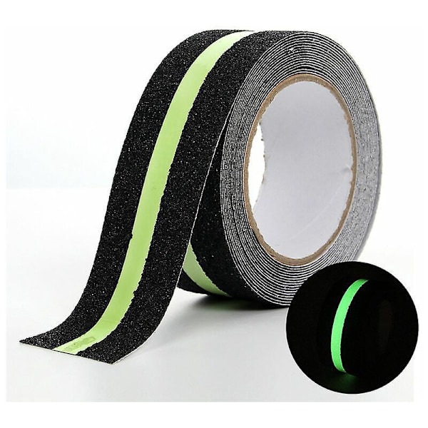 Selvlysende skridsikker tape, skridsikre trapper indendørs og udendørs gulvsikkerhedstape, 5m x 5cm
