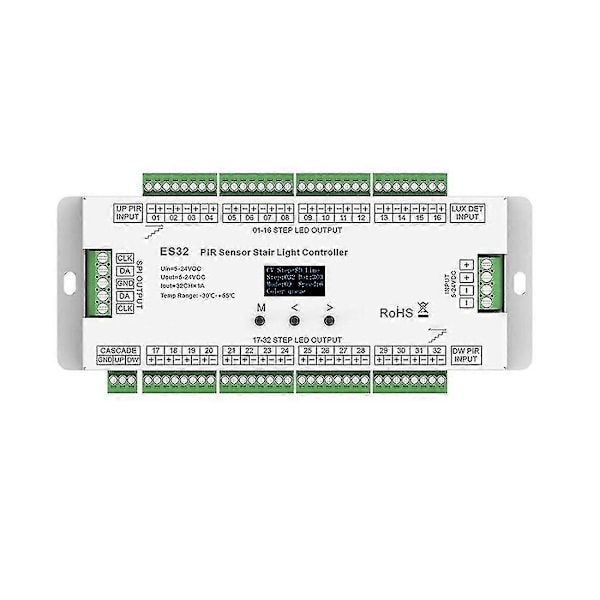 32-kanals Es32 Pir Sensor Trappelys Controller Infrarød Induktiv Kontakt Trappelampe Kontrol