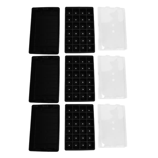 3-pack 24-håls växtodlingsbricka, förökningsbricka, andningsbar såddplatta, trädgårdsplantskolebricka