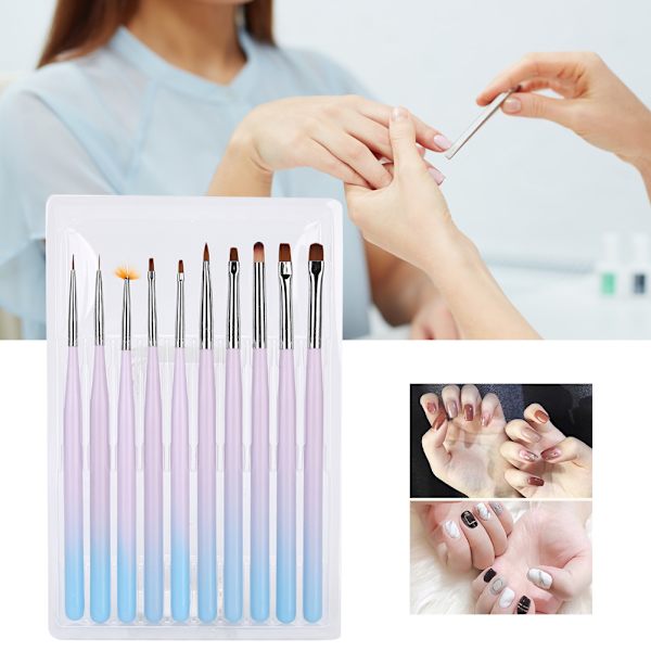 10 kpl kynsien maalaussivellint DIY-kynsien maalaussivellin UV-geelikyniä
