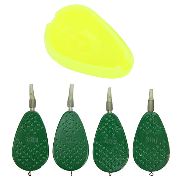 Bärbar matare set bete bur fiskeutrustning tillbehör med mögel fånga fisk snabbt(30G+40G+50G+60G )
