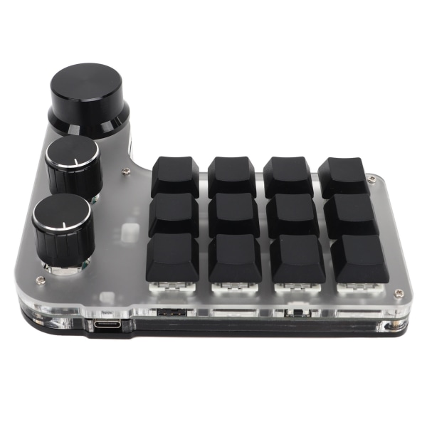 Programmerbart tastatur med RGB 3 knott 12 taster 2,4G USB-mottak Bluetooth DIY multifunksjonstastatur