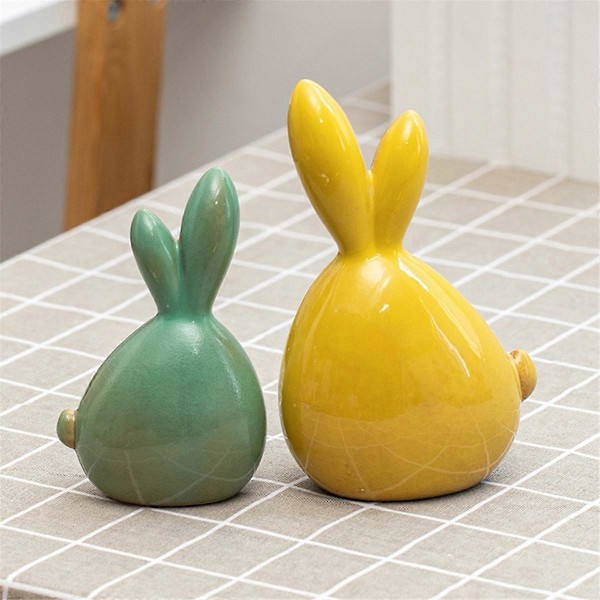Keramisk Kanin Figur Hjemmeindretning Moderne Kunst Hjemmeindretning
