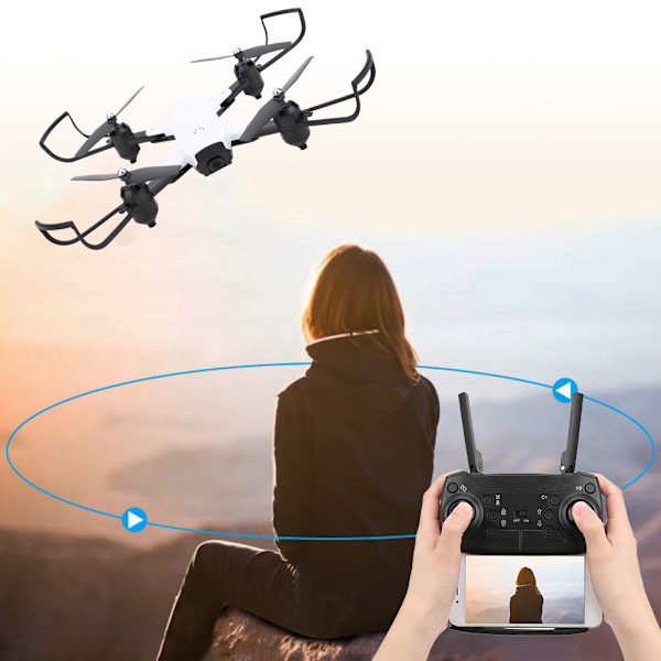 RC-lennokki Optinen virtaus WIFI FPV Älykäs seuranta Taitettava RC-lennokki Quadcopter Blanc Korkeudenpito 1080P