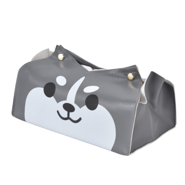 Cartoon Tissue Box Lær Utsøkt Søt Hunde Form V-formet åpningsknapp Design Tissue Paper Box Holder Husky