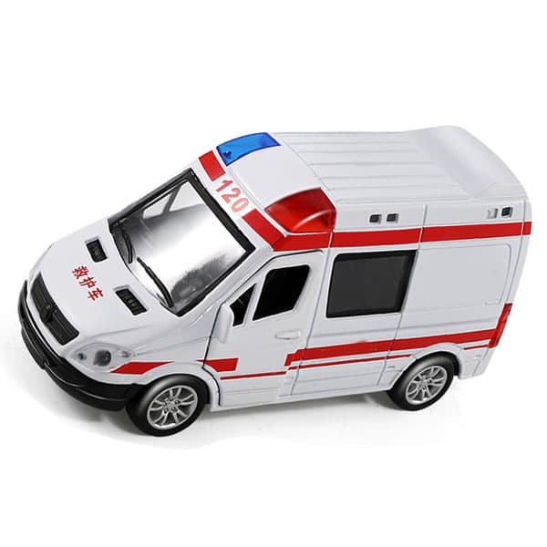Ambulance Legetøjsbil Høj Simulation Nødhjælpskøretøj Legetøj med Lys til Børn