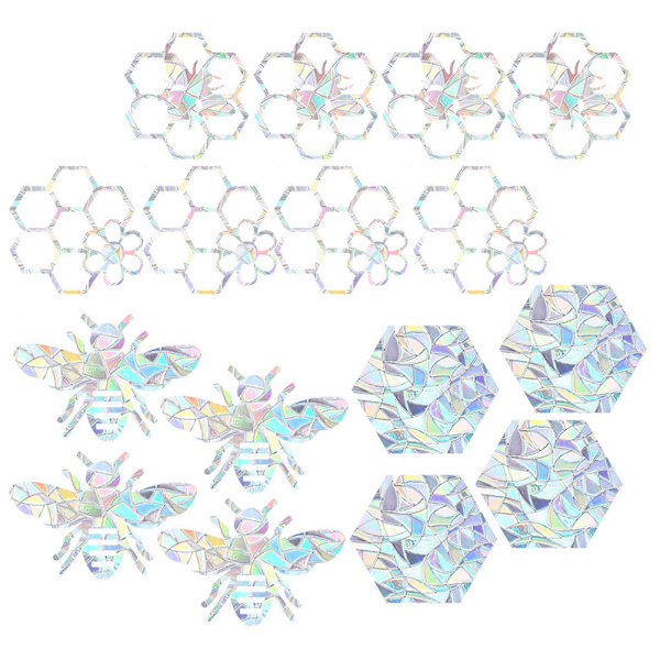 16 st Rainbow Suncatcher Window Clings Anti Collision Window Stickers Dekaler för fåglar