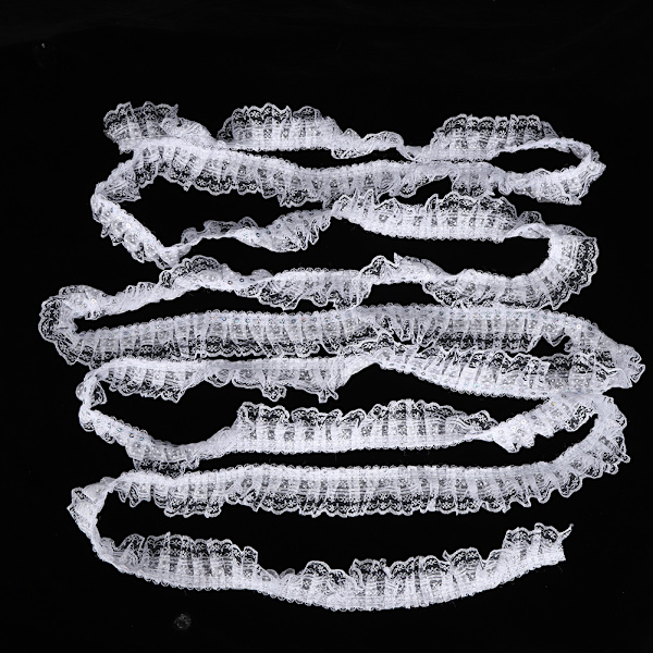 5 meter flerfärgad 45 mm prickar plisserad trim mesh spetsband sy paljetter broderad DIY hantverk (vit)