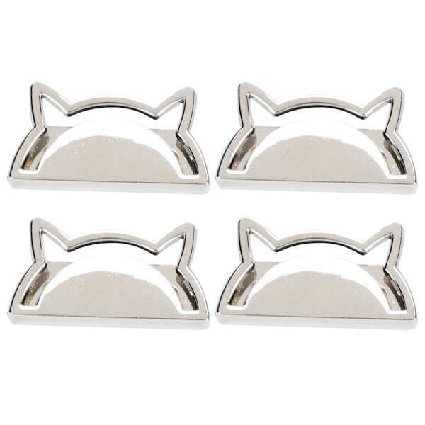 4 Set Metall Dekorativt Spänne Katt Klämma Stopper Läder Varor Bagage Jeans DIY TillbehörSilver B01-51-52059