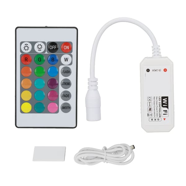 Smart WiFi LED-controller 4-bens kabel RGB LED-strip lys trådløs controller med fjernbetjening til 5V strip lys