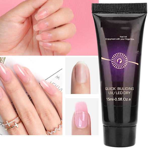 15 ml smärtfri snabb nagelförlängningsgel pappersfri byggmanikyr UV-gel 01