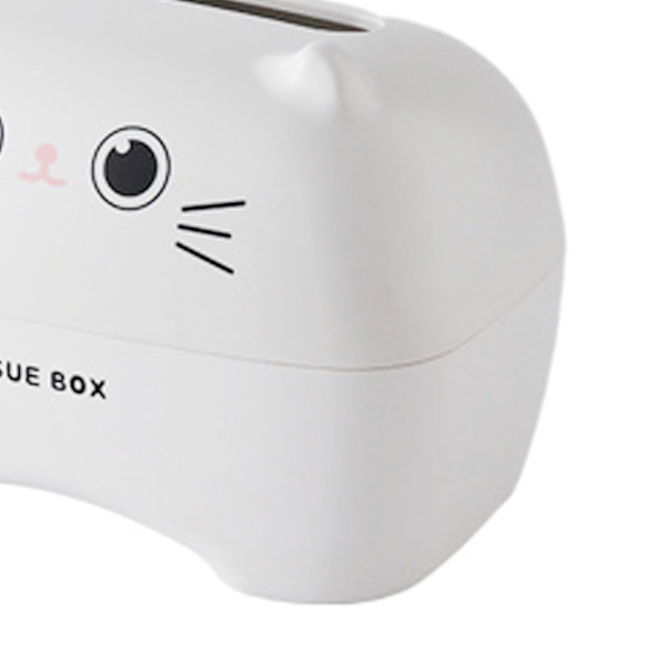 Tegneserie Tissue Box Kreativ Bærbar Bord Tissue Box Sød Dyr Tissue Holder til Hjem Hvid