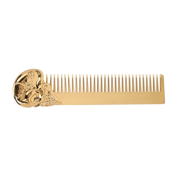 Fickskäggskam Zinklegering Skalle Mönster Hårstyling Mustaschformning Oljehårskam Guld