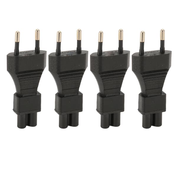 4 stk. EU-stik han til IEC320 C5 strømadapter 2,5A 250V Plug and Play strømstikadapter EU-stik 100‑250V