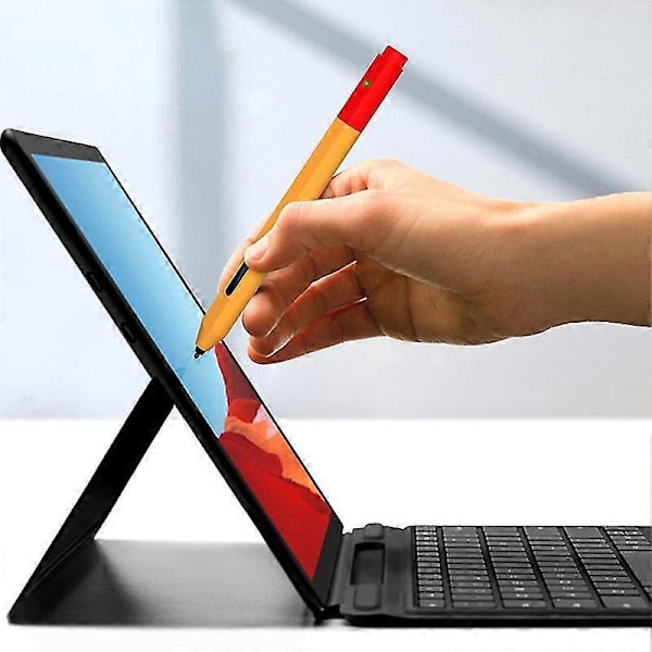 Silikoninen suojakotelo stylus-kynälle ja kynän suojus - Yhteensopiva Microsoft Surface Pen -kynän kanssa - Naarmuuntumaton stylus-kynän suojus, musta