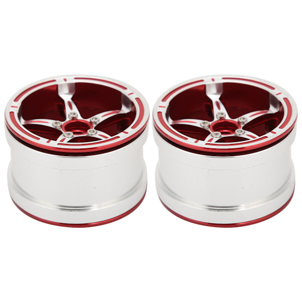 Aluminiumlegering Beadlock Felger Hjulnav for 1/10 RC Crawler Bil RC Bil Tilbehør Rød