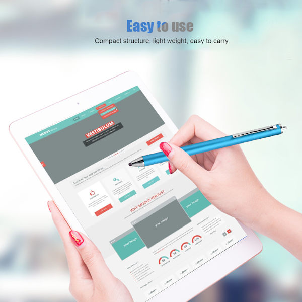 Stylus med stoffhode for Samsung Tab/LG/Huawei/Xiaomi-smarttelefoner og nettbrett for iPad 2018 (blå)