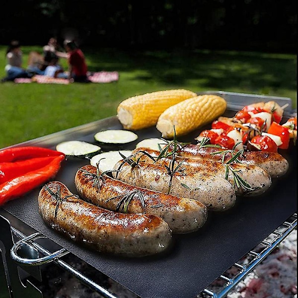 Grillmatte Bakeplate BBQ Non-Stick og Gjenbrukbar Matte for Gass og Kull Elektrisk Grill (6(40X33) CM)