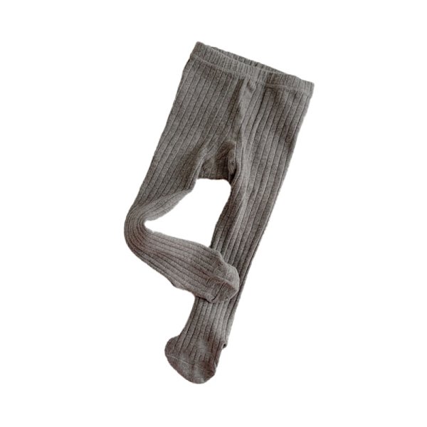 Baby Strumpbyxor Strumpor Varmt Mjuk Bomull Ribbstickad Söt Mönster Småbarn Flickor Leggings Grå S 9 till 16 Månader Gammal
