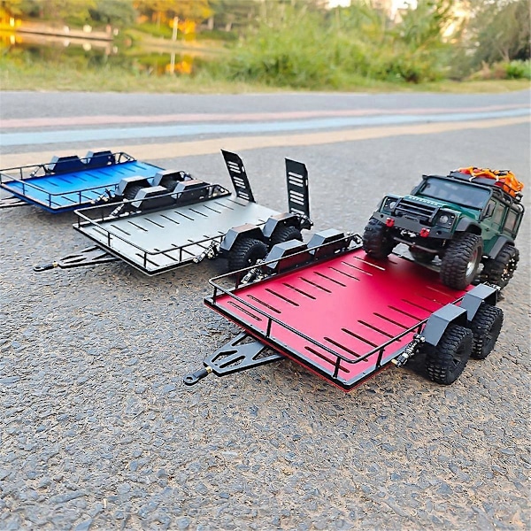 Metal Trailer Car Hopper Trail til Traxxas Truck DIY Dele Blå