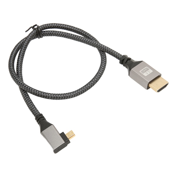 4K HD Multimedia Interface Kabel 60Hz 18Gbps High Speed ​​Micro HD Multimedia Interface Han til HD Multimedie Interface Han højre albue 0,5M