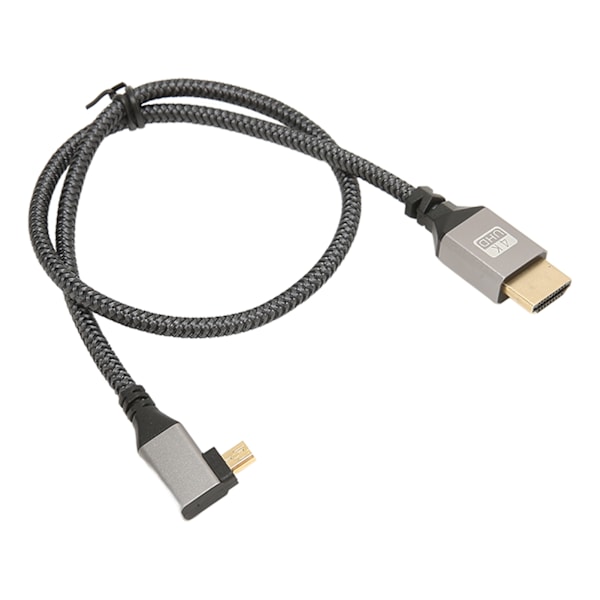 4K HD Multimedia Interface-kabel 60Hz 18Gbps Höghastighets Micro HD Multimedia Interface hane till HD Multimedia Interface hane Höger armbåge 0.5M