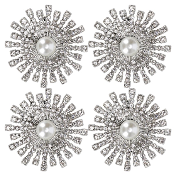 4 st diamanter pärla dekorationer mode sko klämmor legering smycken prydnader hantverk leveranser solros full diamant pärla