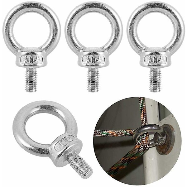 6st M6 12mm Lyftögla, 304 Rostfritt Stål Öglebultar, Ringögla för Lyft och Diverse Ingenjörsmässig Lyftutrustning (m6x12mm)