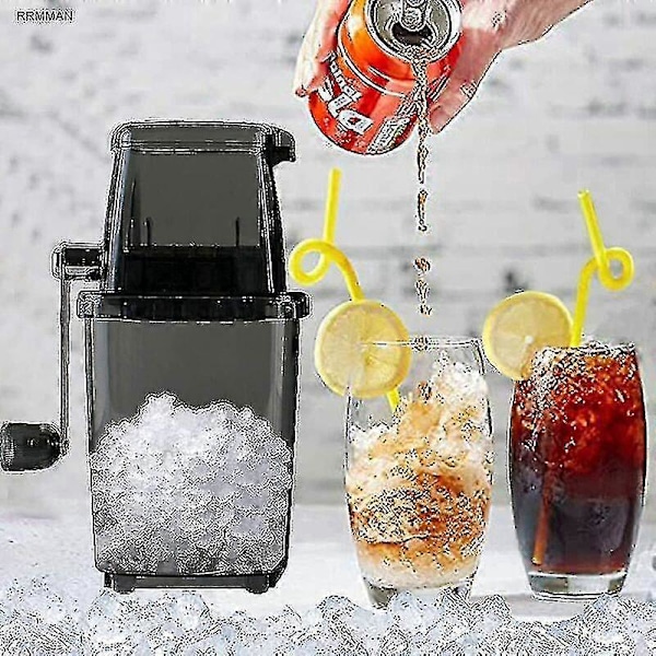 Manuaalinen jäänmurskain pyörivä jäänmurskain cocktaileille slush-juomille murskatun jään valmistaja smoothieille jäänmurskainkone kotiin 1,25 l krominen jäänmurskain jääkuutioille juomille C