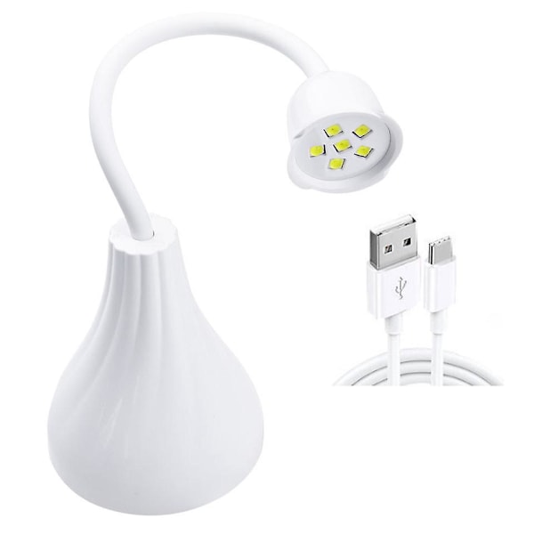 Bærbar Neglelakk Tørkerlampe - Rask Tørking og Fri Rotasjon Neglelys Terapi Maskin