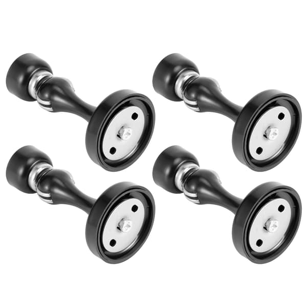 4 sæt magnetisk dørstopper i rustfrit stål til gulv og væg (sort fortykket)