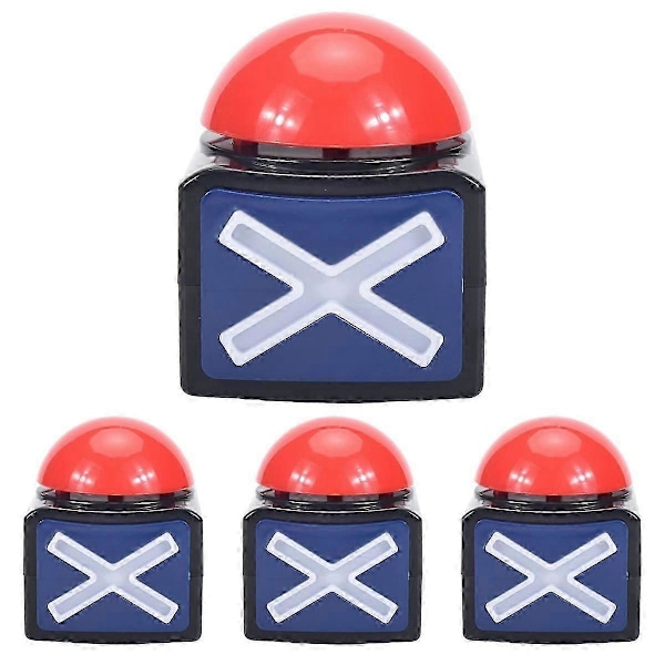 4 st Spelsvarsbuzzer, Spelbuzzer Larmsignal Spelknapp med Ljus Trivia Quiz Got Talent Buzzer Spel Leksak kompatibel med Barn