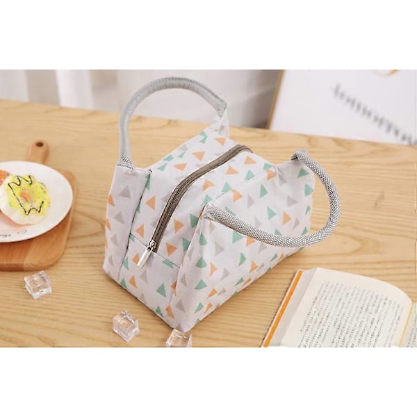 Isoleret køletaske til frokost, Vandtæt dejlig lærredsfrokosttaske, Perfekt størrelse frokosttaske til madkasse til mænd og kvinder, arbejde, picnic eller rejserWh