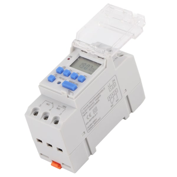 85-265V AC 16A Ugentligt 12/24 timer Timer Switch LCD Switch Control Programmerbart tidsrelæ - Hvid - 1 PC