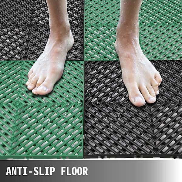 40x40x1,8cm Sammanlåsande Trall 1 ST Polypropylen Plastplattor Utomhusbeläggning Sammanlåsande Golv för Pooler Dusch Badrum Däck Garage