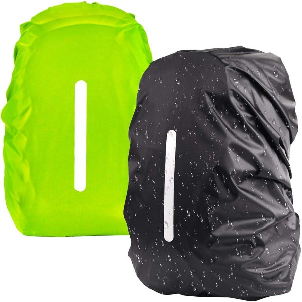 2-pack vanntett ryggsekk regntrekk - 30-40L regntett beskyttelse, støvtett nylon, reflekterende stripe - ideell for fotturer, reiser og eventyr