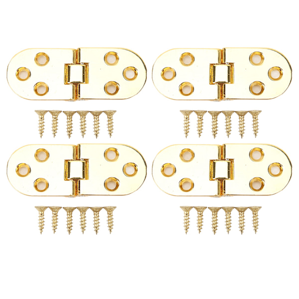 4 sett 180 graders klaffhengsel 0,09 tommers tykkelse metall sammenleggbar klaffhengsel for sammenleggbart bord symaskin blank gull