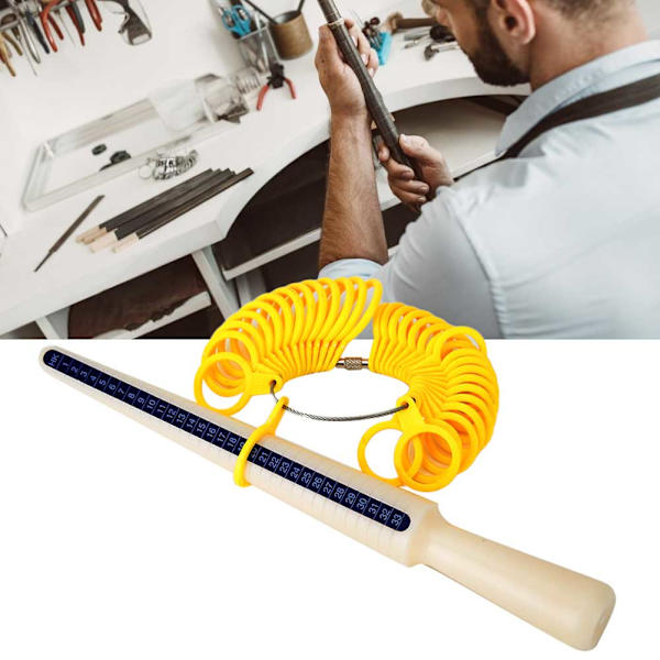 Plast Gauge Sizer Smycken Finger Ring Mät Fingrar Storlek Ring Stick Set Mätverktyg