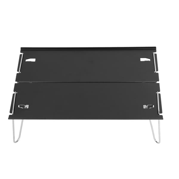 Sammenleggbart campingbord Utendørs bærbart aluminiumslegering Ultralett mini sammenleggbart bord Multifunksjonelt campingbord Svart