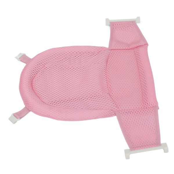 Babybadnät Andningsbart Justerbart Förhindra Halkspädbarn Badkar Meshmatta för Nyfödd Dusch Rosa